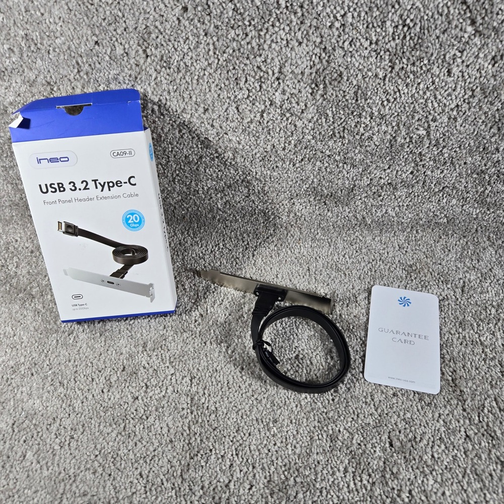 Ineo USB 3.2 Type-C Front Panel Header Extension Cable CA09-II 20Gbps 60cm OS